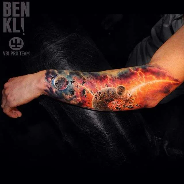 Tattoo artist Ben Klishevskiy  - color space realism tattoo